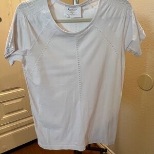 Athleta Women's Workout Top Short Sleeve, Size Medium, Color White